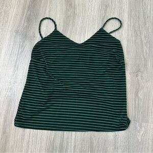 L - Lavender Field - Green Velvet & Sheer Tank‎